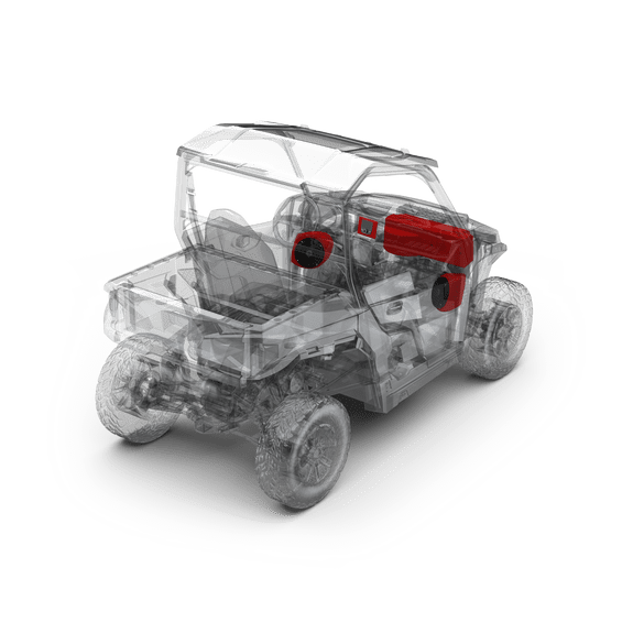400 watt stereo, front lower speaker, and subwoofer kit for select Polaris GENERAL® models