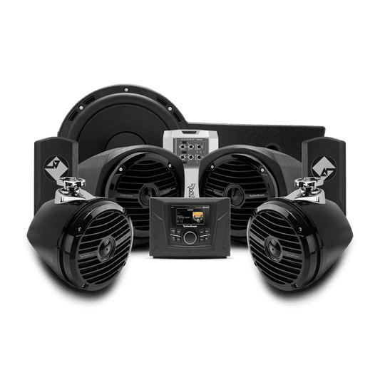 400 watt stereo, front lower speaker, rear speaker, and subwoofer kit for select Polaris GENERAL® models