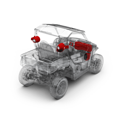 400 watt stereo, front lower speaker, rear speaker, and subwoofer kit for select Polaris GENERAL® models